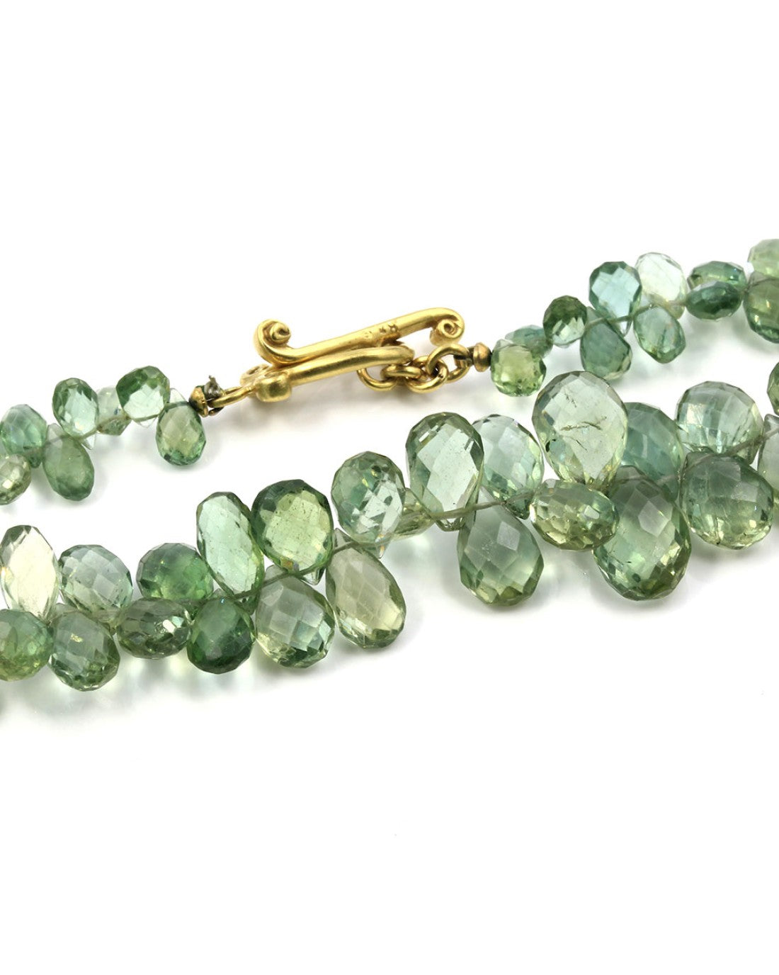 Robin Rotenier Green Sapphire Necklace with Gold Clasp