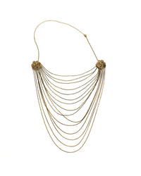 Multi-Strand Gold Bib Necklace