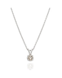 Round Diamond Solitaire Pendant in Gold