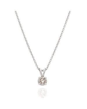 Round Diamond Solitaire Pendant in Gold