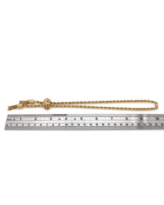 14K Lariat Style Rope Drop Necklace