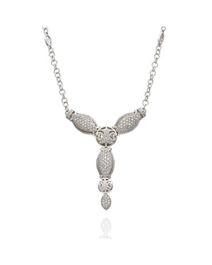 Charriol Diamond Pave Y Drop Necklace