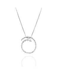 14KW Endless Circle Diamond Drop Necklace