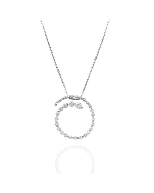 14KW Endless Circle Diamond Drop Necklace
