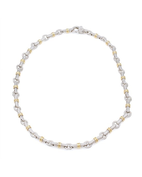 Link Necklace in Silver and Gold