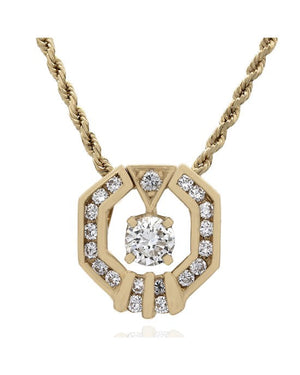 Diamond Drop on Rope Chain Necklace