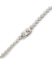 Diamond Chevron Station Graduated Flower Link Necklace