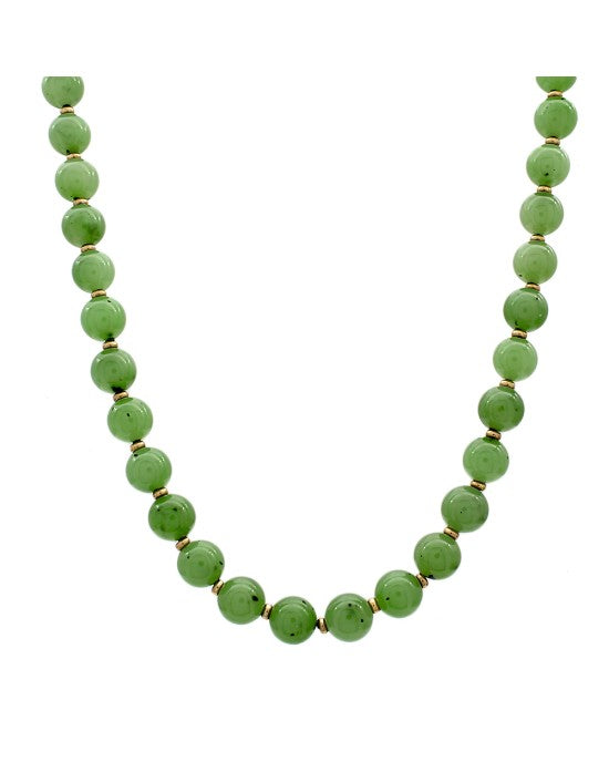 Siberian Nephrite Jade Bead Necklace