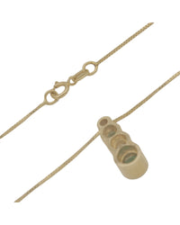 Alternating Emerald and Diamond Drop Necklace in Yellow Gold