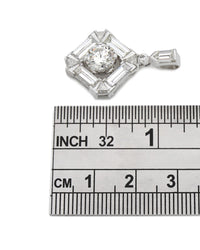 Platinum Pendant with Trillion, Baguette, Bullet, and Round Accent Diamonds