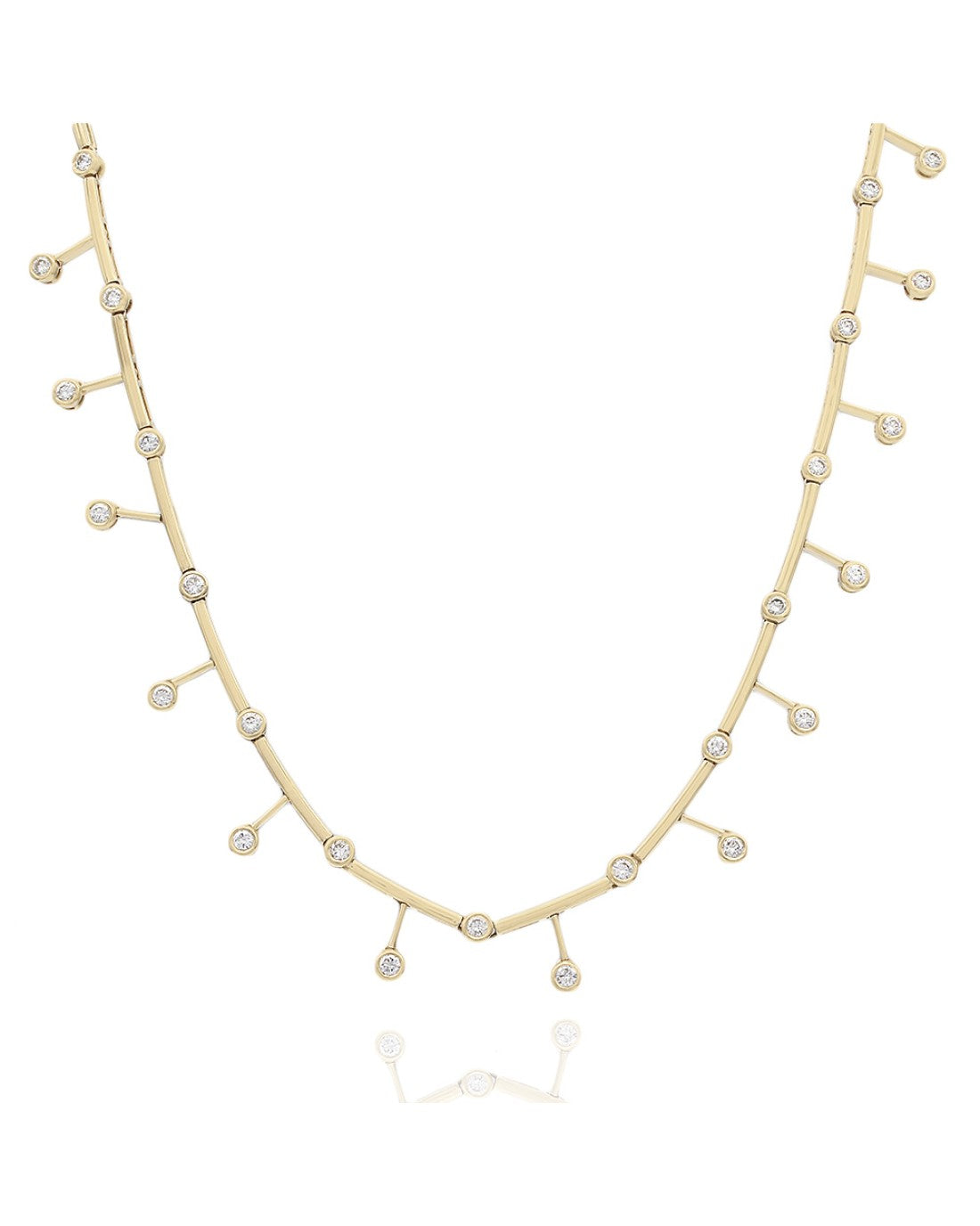 Bezel Set Diamond Dangle Necklace