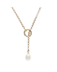 Pearl Drop Lariat Chain Necklace