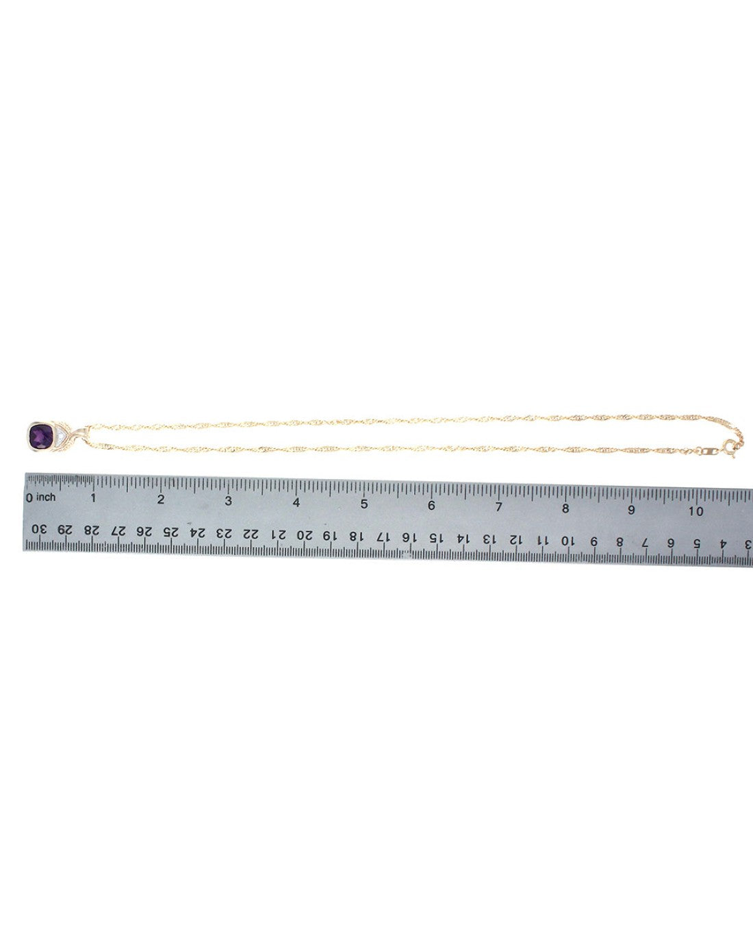 Amethyst Cushion Drop on Curb Chain Necklace