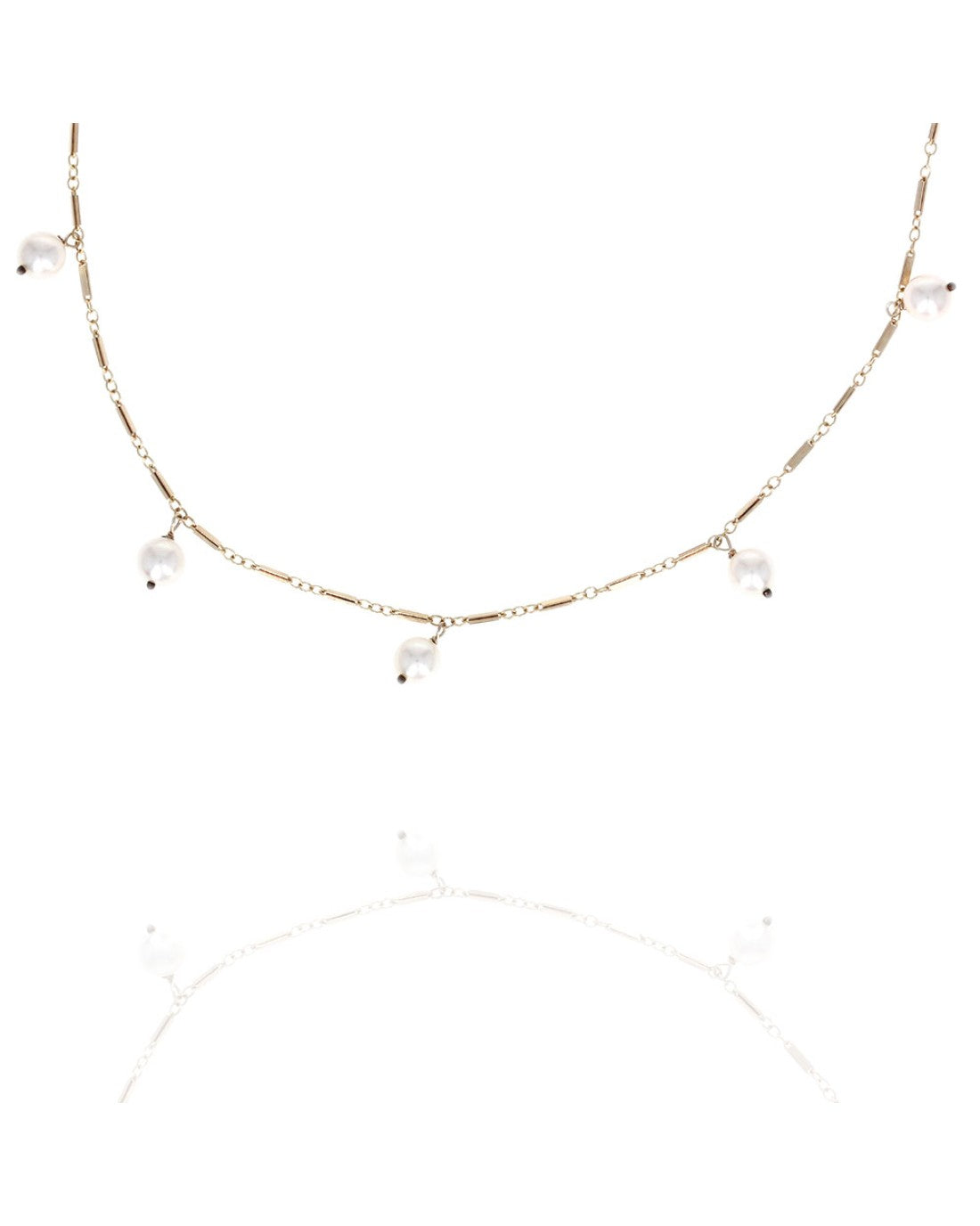 Pearl Dangle Station Necklace