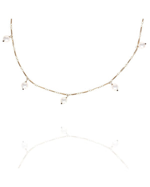 Pearl Dangle Station Necklace