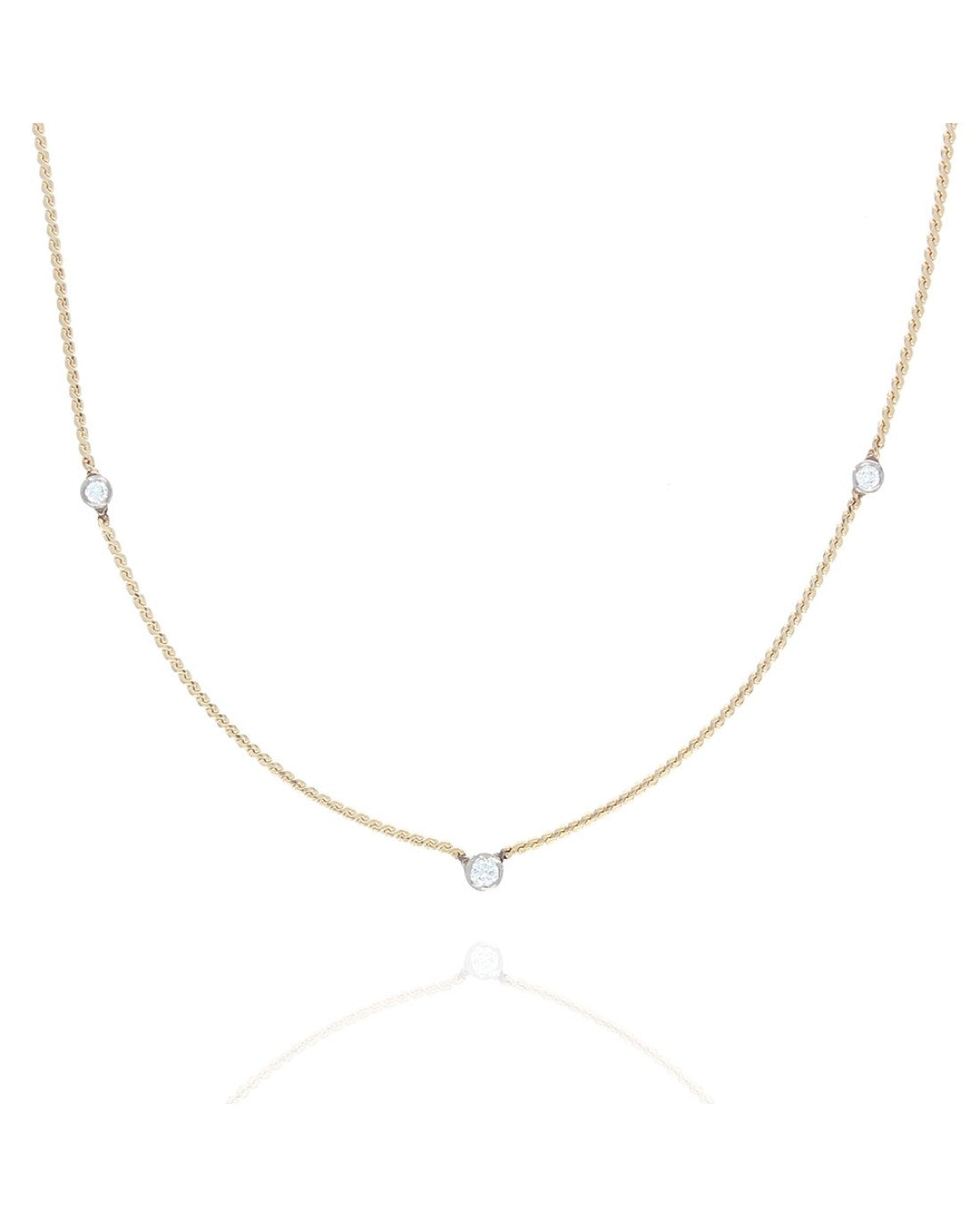Diamond Station Serpentine Chain Neckace