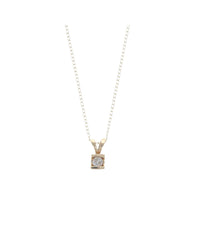 Round Diamond Drop on Cable Chain Necklace