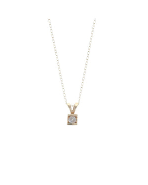 Round Diamond Drop on Cable Chain Necklace