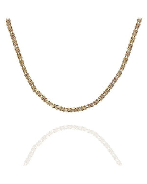 Flat Byzantine Chain Necklace in Gold