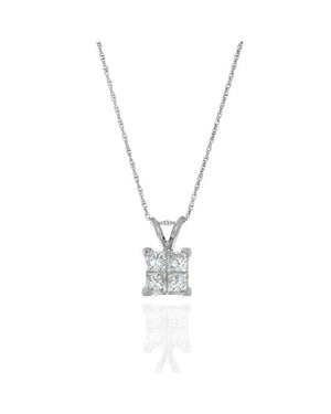Princess Diamond Drop Necklace