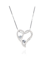 Open Heart with Diamond Accent Necklace