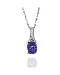 Tanzanite And Diamond Accent Drop Necklace