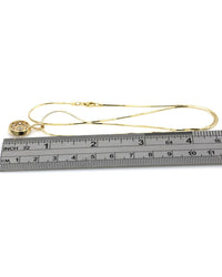 14ky European Diamond Nugget Drop on Box Chain Necklace