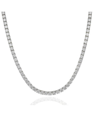 Diamond Inline Necklace in White Gold