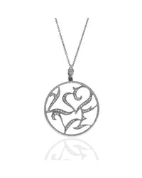 Diamond Cut Out Circle Drop Necklace