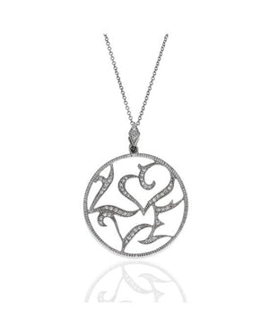 Diamond Cut Out Circle Drop Necklace