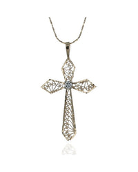 Diamond Cut Out Circle Drop Necklace