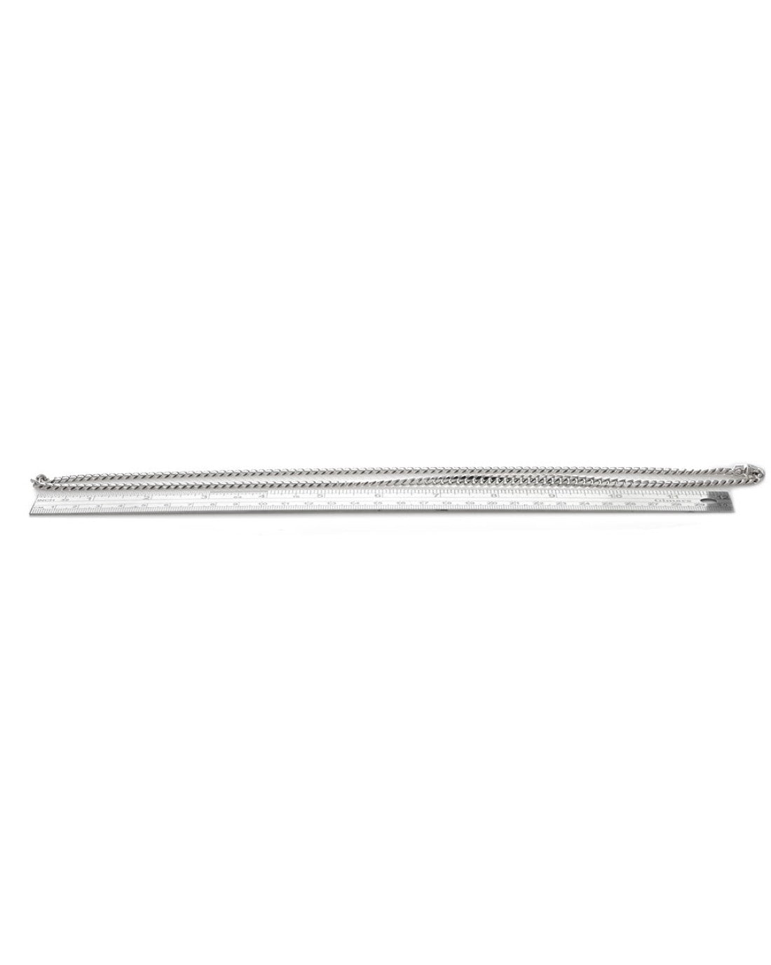 Cuban Link Chain Necklace in White Gold