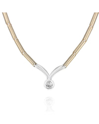 0.50ct Diamond Solitaire Station Rectangular Link Necklace