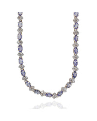Alternating Tanzanite and Diamond Inline Bracelet