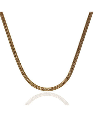 Round Wheat Chain Necklace in Yellow Gold
