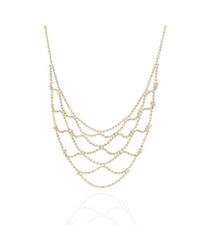 Ball Chain Bib Necklace in Gold