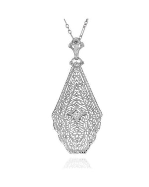 Diamond Open Cut Necklace in White Gold