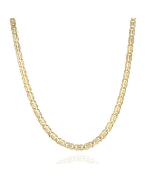Custom Flat Mariner Chain Necklace in Yellow Gold