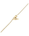 Blue Sapphire Vertical Bar Drop Slider Necklace in Yellow Gold