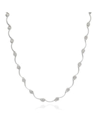 Diamond Scalloped Necklace in Gold