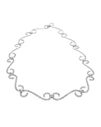 Diamond Heart and Scroll Link Necklace