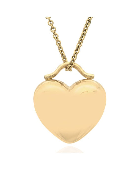 Tiffany & Co. Puffed Heart Necklace in Yellow Gold