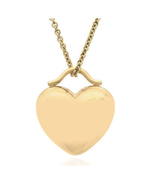 Tiffany & Co. Puffed Heart Necklace in Yellow Gold