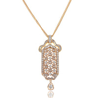 Elongated Diamond Drop on Curb Chain