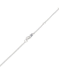 Blue Topaz Swirl Drop Necklace in White Gold