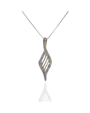 Diamond Bypass Drop Necklace in Yellow Gold
