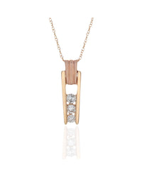 Diamond Fluted Bar Drop Necklace