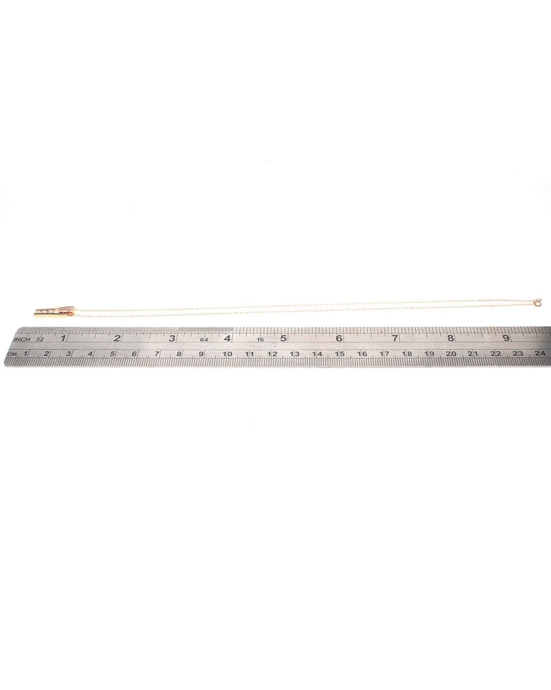 Diamond Fluted Bar Drop Necklace