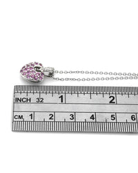 Pink Sapphire and Diamond Heart Drop Necklace