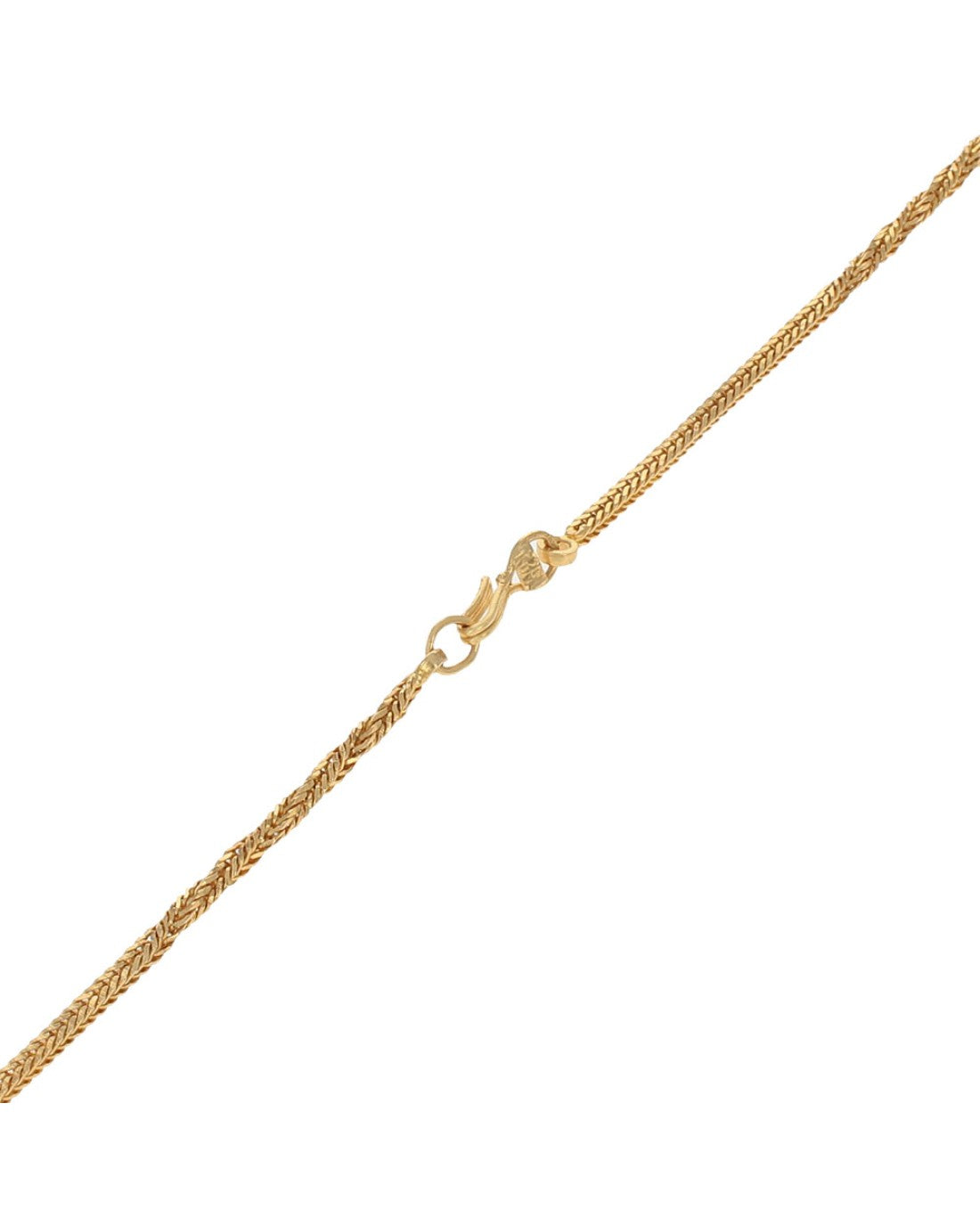 Alternating Twisted Foxtail Chain Necklace in Yellow Gold